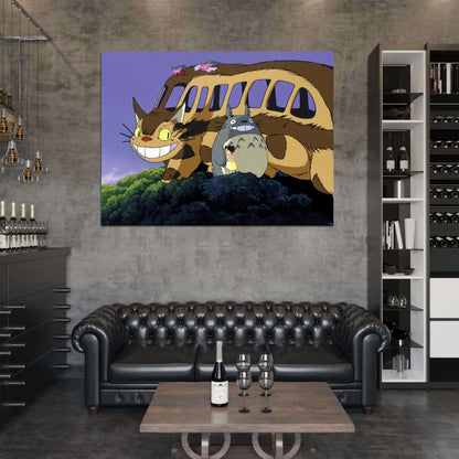 My Neighbor Totoro Catbus Beautiful Painting Cat Bus Tonari no Totoro Anime Manga Art Wall Art Print Poster