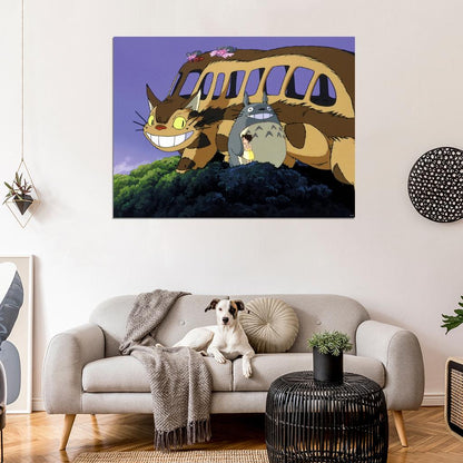 My Neighbor Totoro Catbus Beautiful Painting Cat Bus Tonari no Totoro Anime Manga Art Wall Art Print Poster