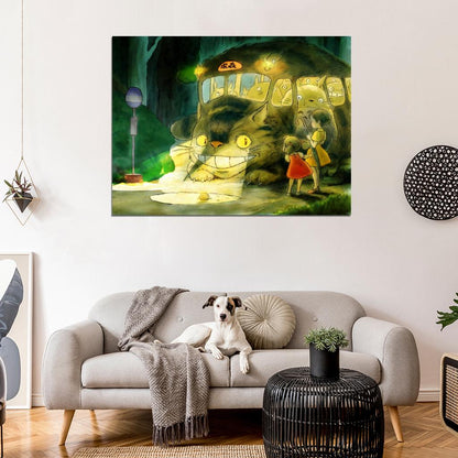 My Neighbor Totoro Catbus Beautiful Painting Cat Bus Tonari no Totoro Anime Manga Art Wall Art Print Poster