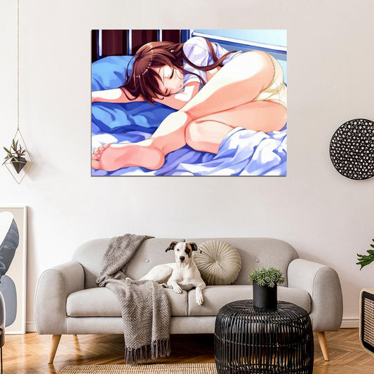 Hot Sleeping Girl Panties Feet Butt Legs Anime Manga Art Wall Art Print Poster