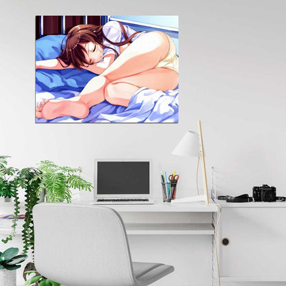 Hot Sleeping Girl Panties Feet Butt Legs Anime Manga Art Wall Art Print Poster