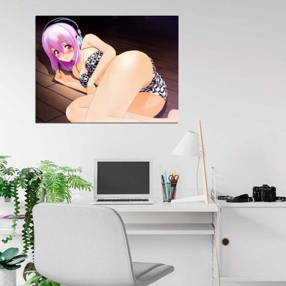 Hot Horny Girl Underwear Butt Anime Manga Art Wall Art Print Poster