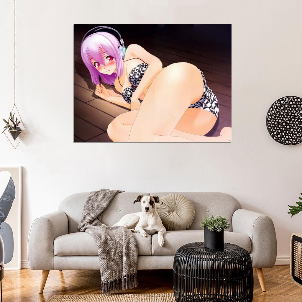Hot Horny Girl Underwear Butt Anime Manga Art Wall Art Print Poster