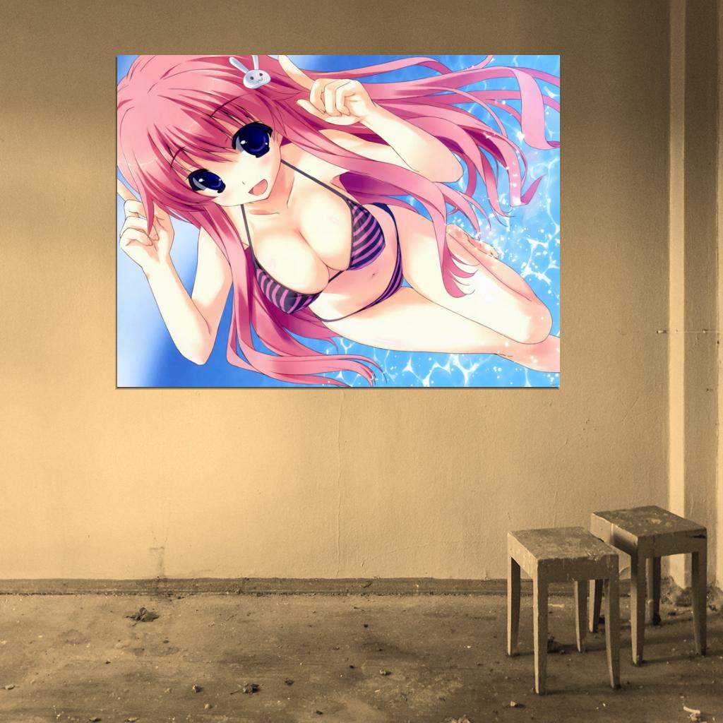 Baka and Test Hot Girl Big Boobs Bikini Baka to Test to Shoukanjuu Anime Manga Art Wall Art Print Poster