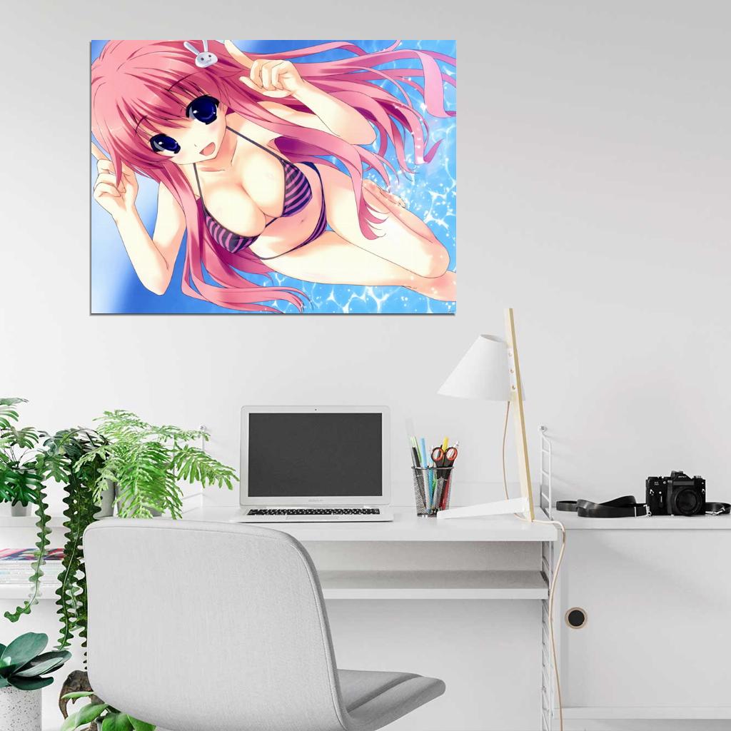 Baka and Test Hot Girl Big Boobs Bikini Baka to Test to Shoukanjuu Anime Manga Art Wall Art Print Poster
