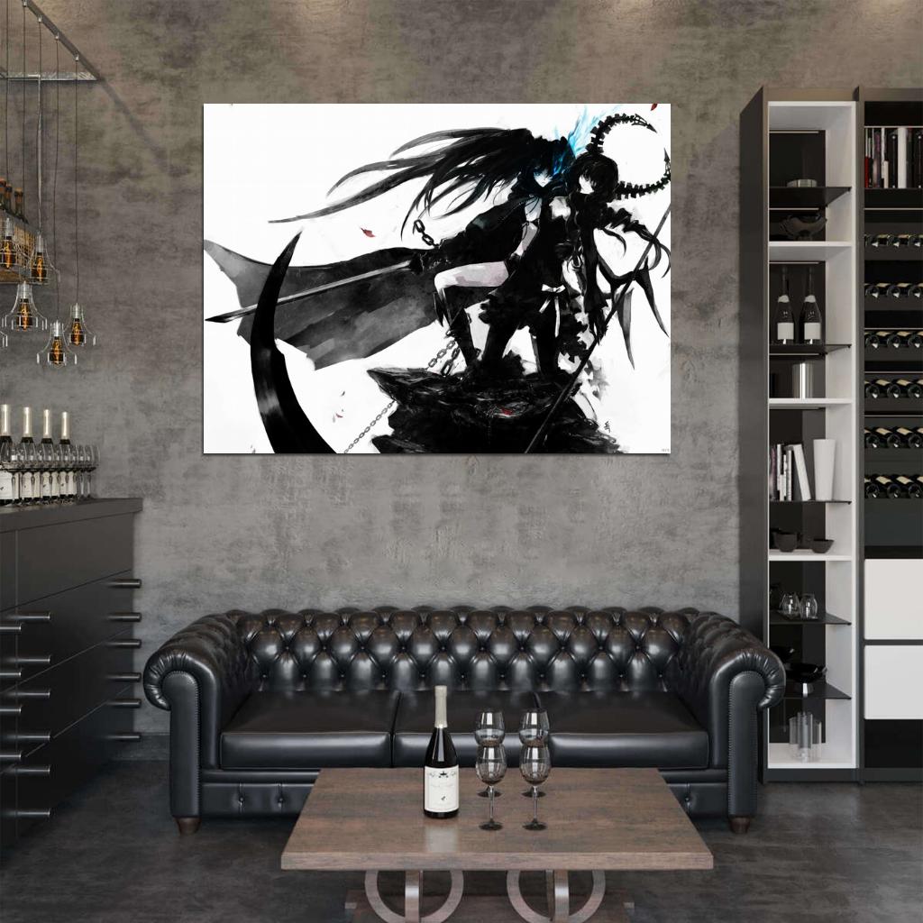 Black Rock Shooter Kuroi Mato Yomi Takanashi Awesome Anime Manga Art Wall Art Print Poster