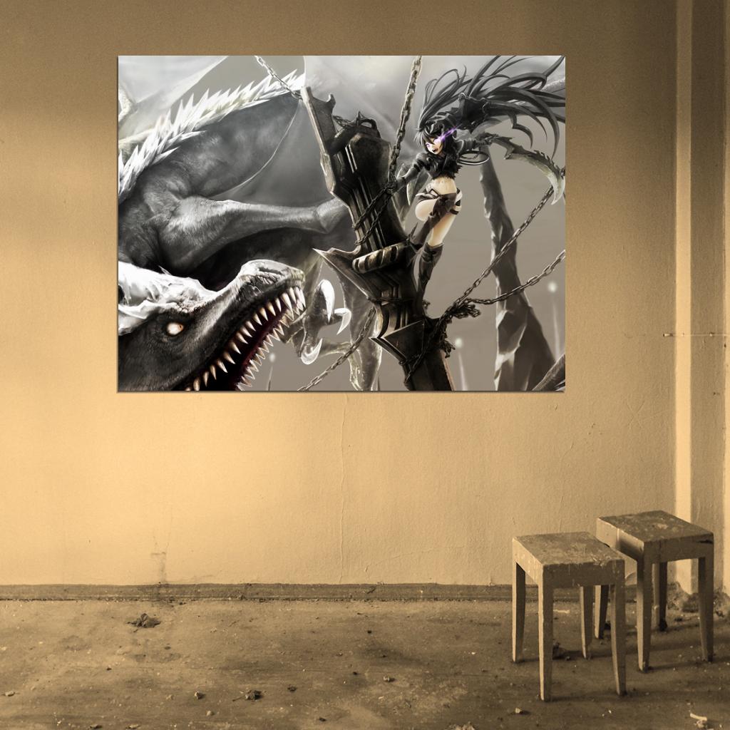 Black Rock Shooter Kuroi Mato Awesome Anime Manga Art Wall Art Print Poster