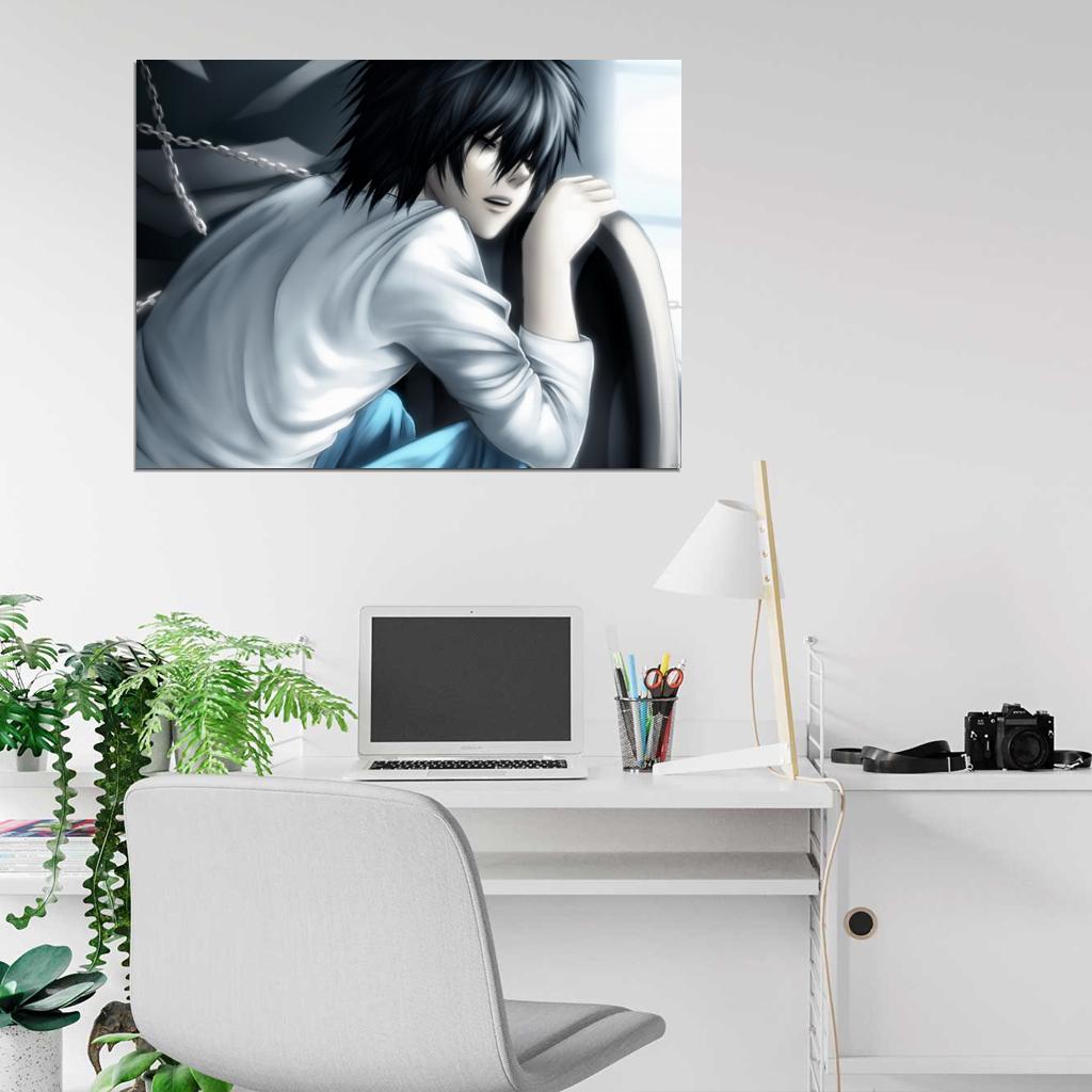 Death Note L Lawliet Anime Manga Art Wall Art Print Poster
