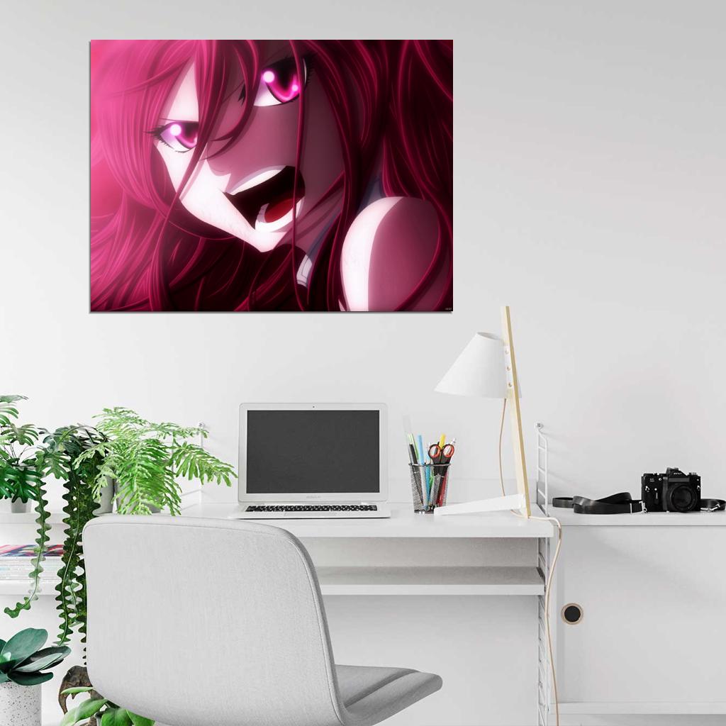 Erza Scarlet Fairy Tail Beautiful Amazing Anime Manga Art Wall Art Print Poster