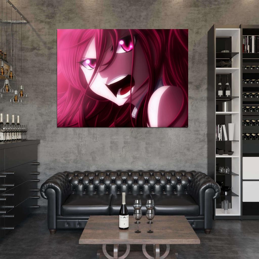 Erza Scarlet Fairy Tail Beautiful Amazing Anime Manga Art Wall Art Print Poster