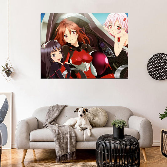 Guilty Crown Inori Yuzuriha Beautiful Girl Anime Manga Art Wall Art Print Poster