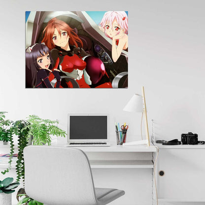 Guilty Crown Inori Yuzuriha Beautiful Girl Anime Manga Art Wall Art Print Poster