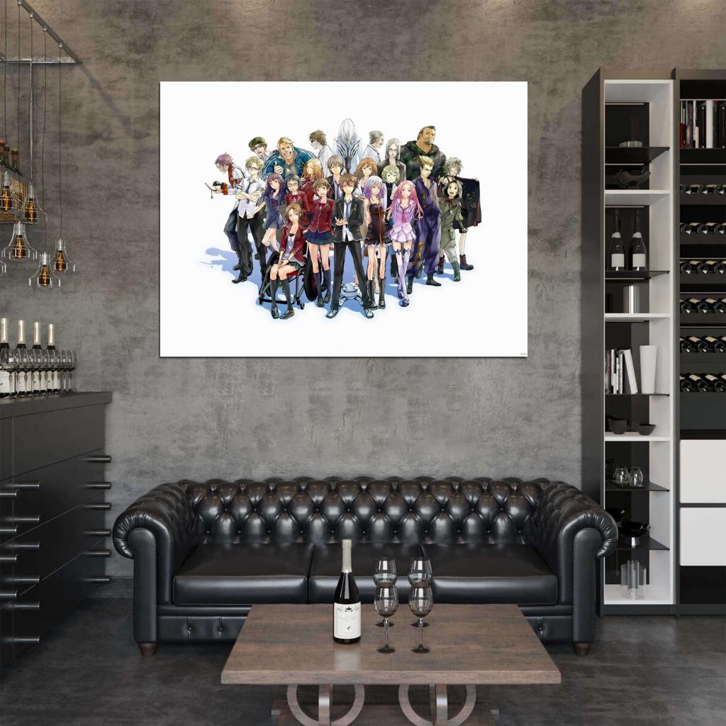 Guilty Crown Characters Ouma Shu Tsugumi Ayase Shinomiya Ouma Mana Arugo Tsukishima Oogumo Shibungi Hare Menjou Arisa Kuhoin Anime Manga Art Wall Art Print Poster