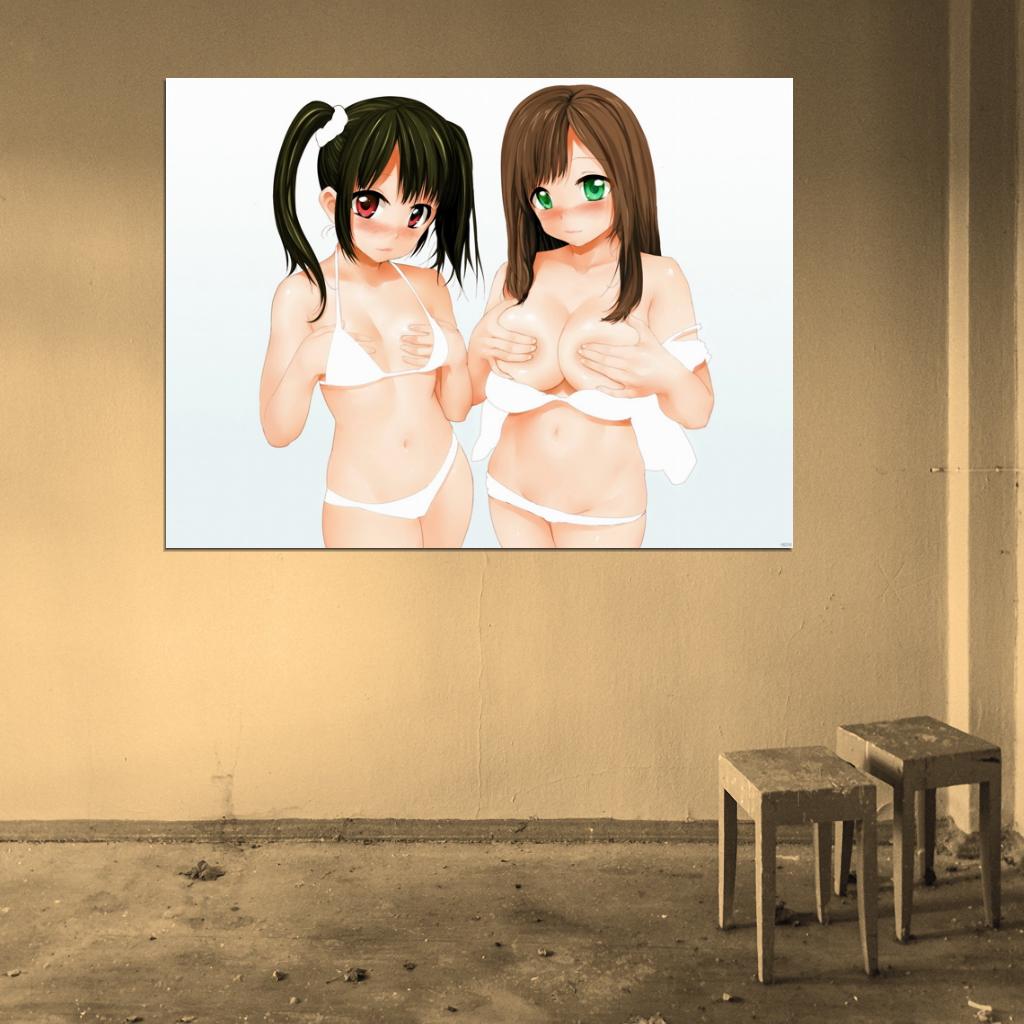 Hot Shy Girls Cute Boobs Underwear Beautiful Ecchi Anime Manga Art Wall Art Print Poster