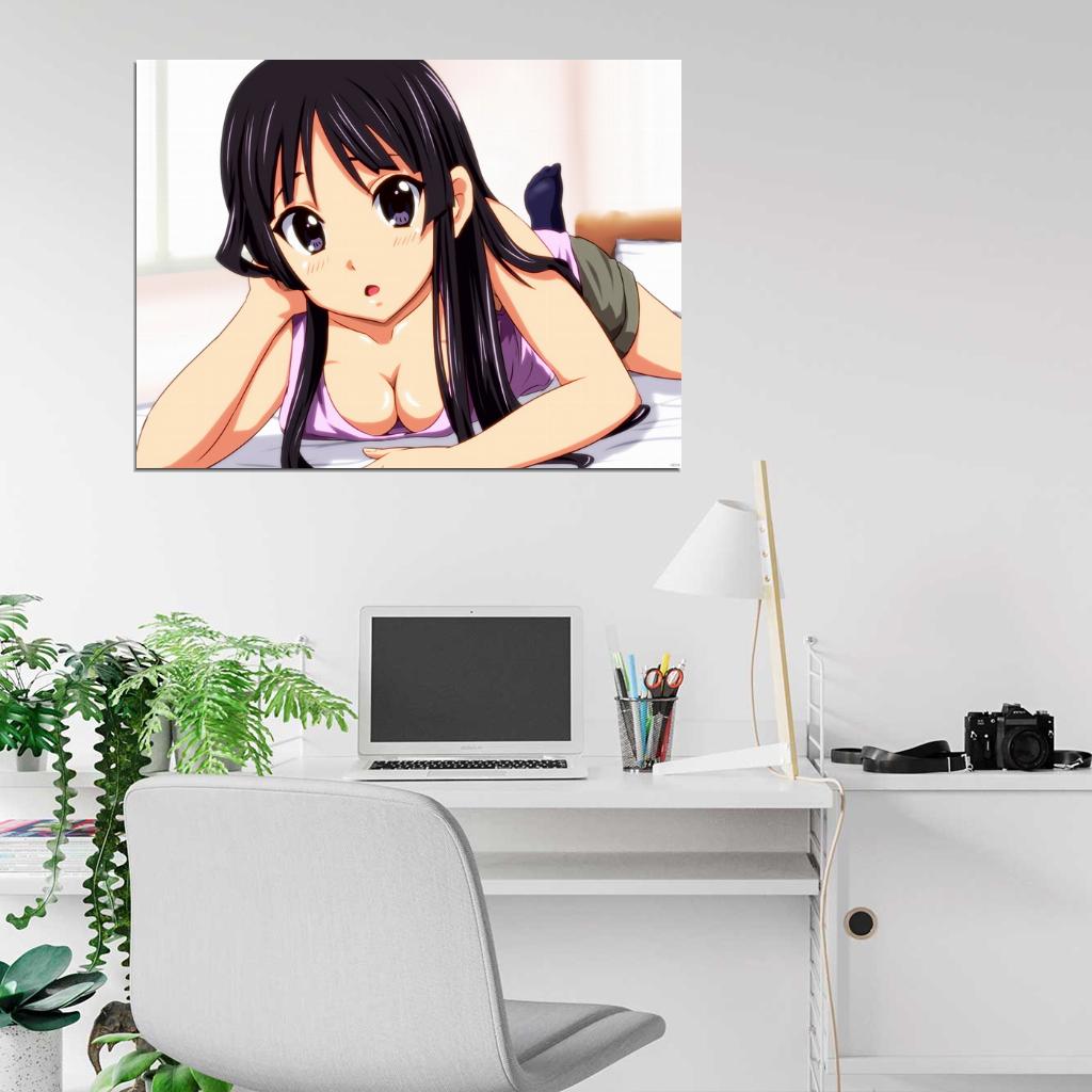 K-On! Mio Akiyama Hot Downblouse Girl Boobs Anime Manga Art Wall Art Print Poster