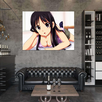 K-On! Mio Akiyama Hot Downblouse Girl Boobs Anime Manga Art Wall Art Print Poster
