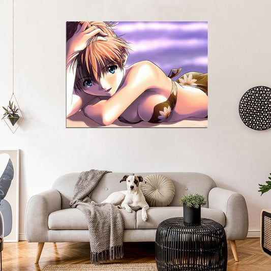 Neon Genesis Evangelion Asuka Hot Girl Nip Slip Anime Manga Art Wall Art Print Poster