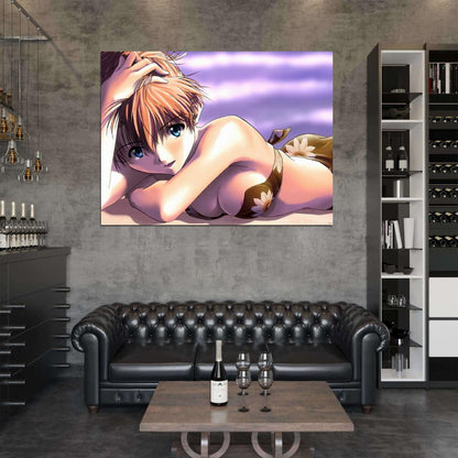 Neon Genesis Evangelion Asuka Hot Girl Nip Slip Anime Manga Art Wall Art Print Poster