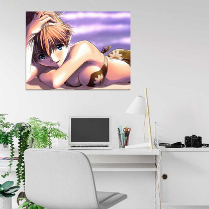 Neon Genesis Evangelion Asuka Hot Girl Nip Slip Anime Manga Art Wall Art Print Poster