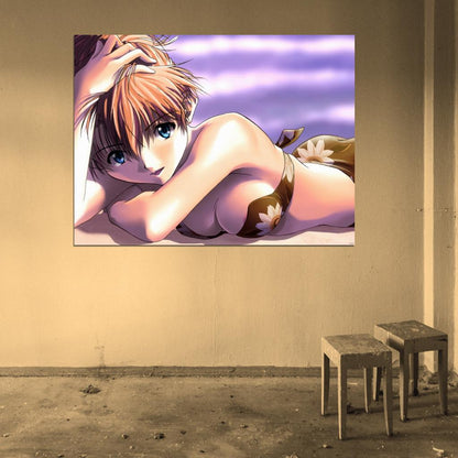 Neon Genesis Evangelion Asuka Hot Girl Nip Slip Anime Manga Art Wall Art Print Poster