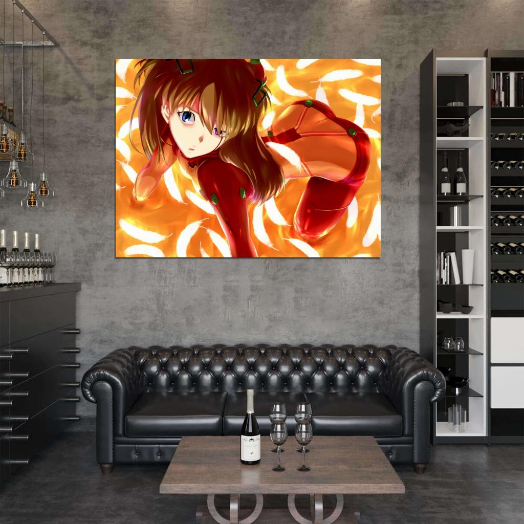 Neon Genesis Evangelion Asuka Langley Soryu Beautiful Hot Anime Manga Art Wall Art Print Poster