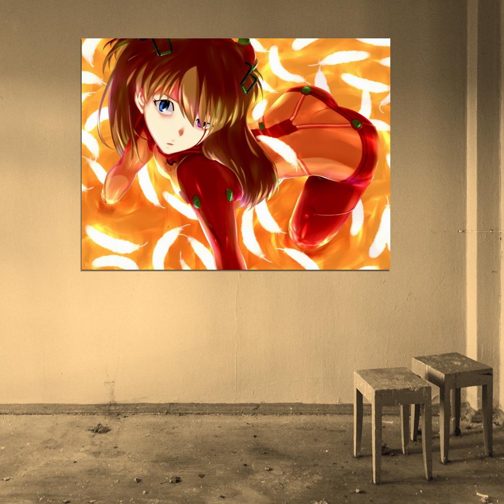 Neon Genesis Evangelion Asuka Langley Soryu Beautiful Hot Anime Manga Art Wall Art Print Poster