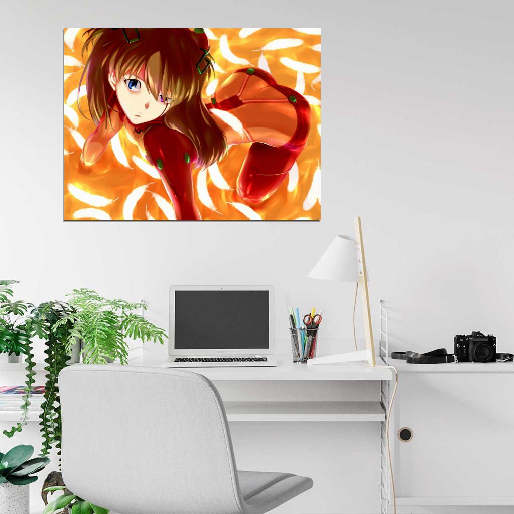 Neon Genesis Evangelion Asuka Langley Soryu Beautiful Hot Anime Manga Art Wall Art Print Poster