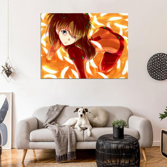 Neon Genesis Evangelion Asuka Langley Soryu Beautiful Hot Anime Manga Art Wall Art Print Poster