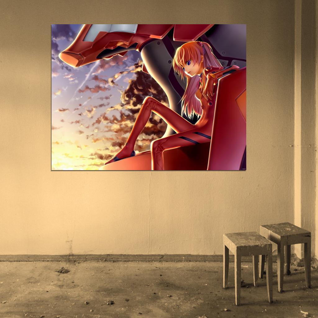 Neon Genesis Evangelion Asuka Langley Soryu Beautiful Hot Anime Manga Art Wall Art Print Poster