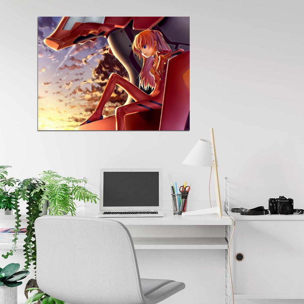 Neon Genesis Evangelion Asuka Langley Soryu Beautiful Hot Anime Manga Art Wall Art Print Poster