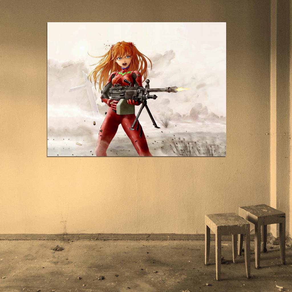 Neon Genesis Evangelion Asuka Langley Soryu Hot Anime Manga Art Wall Art Print Poster