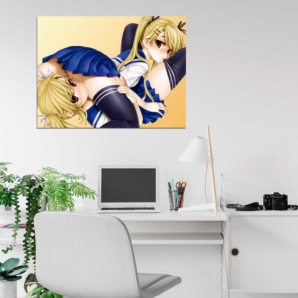 Nyan Koi! Beautiful Girls Hot Yuri Anime Manga Art Wall Art Print Poster