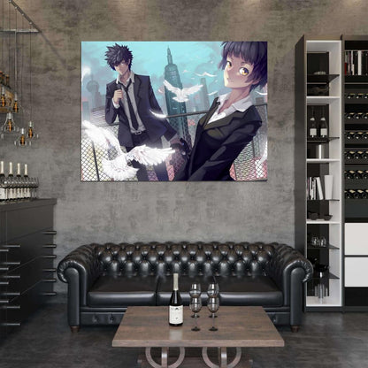Psycho-Pass Shinya Kogami Akane Tsunemori Anime Manga Art Wall Art Print Poster