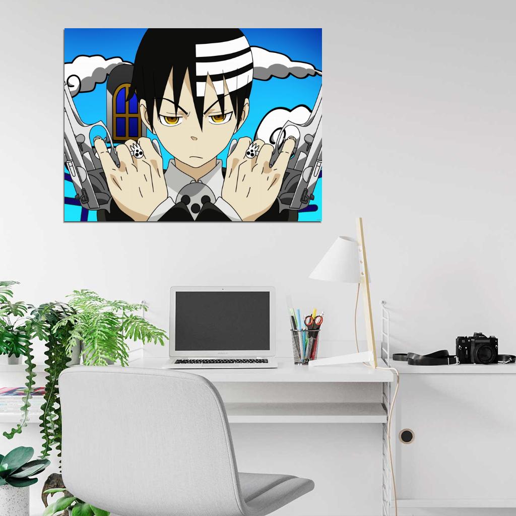 Death the Kid Soul Eater Pistols Guns Anime Manga Art Wall Art Print Poster