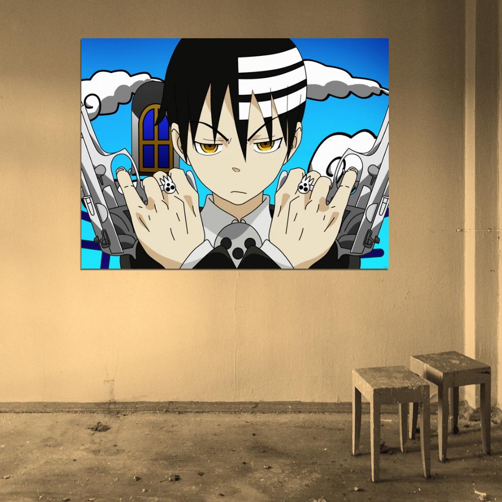 Death the Kid Soul Eater Pistols Guns Anime Manga Art Wall Art Print Poster