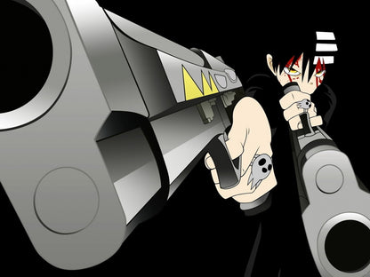 Death the Kid Soul Eater Awesome Pistols Guns Anime Manga Art Wall Art Print Poster