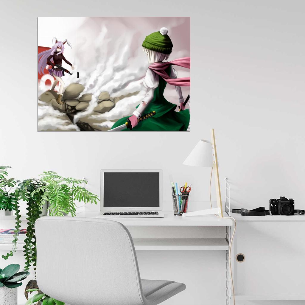 Youmu Konpaku Reisen Udongein Inaba Touhou Project Anime Manga Art Wall Art Print Poster