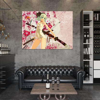 Youmu Konpaku Touhou Project Beautiful Hot Wet Girl Underwear Anime Manga Art Wall Art Print Poster
