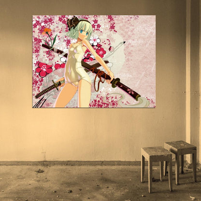 Youmu Konpaku Touhou Project Beautiful Hot Wet Girl Underwear Anime Manga Art Wall Art Print Poster