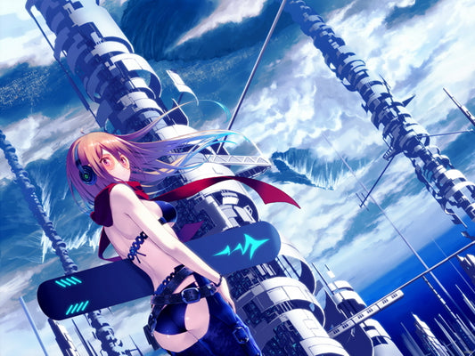 Hot Beautiful Girl Amazing Sci-Fi City Anime Manga Art Wall Art Print Poster