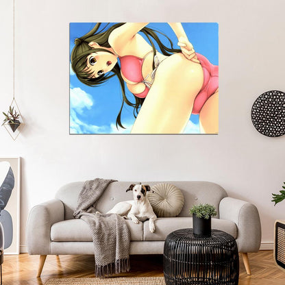 Hot Shy Cute Girl Butt Ass Wet Bikini Anime Manga Art Wall Art Print Poster