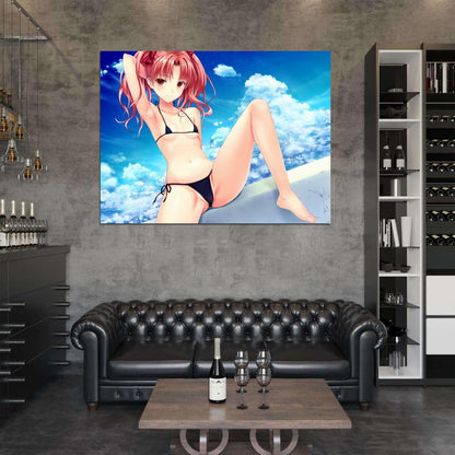 Hot Cute Girl Small Breasts Tiny Bikini Anime Manga Art Wall Art Print Poster