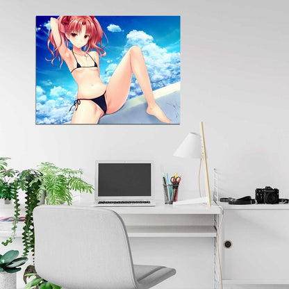 Hot Cute Girl Small Breasts Tiny Bikini Anime Manga Art Wall Art Print Poster