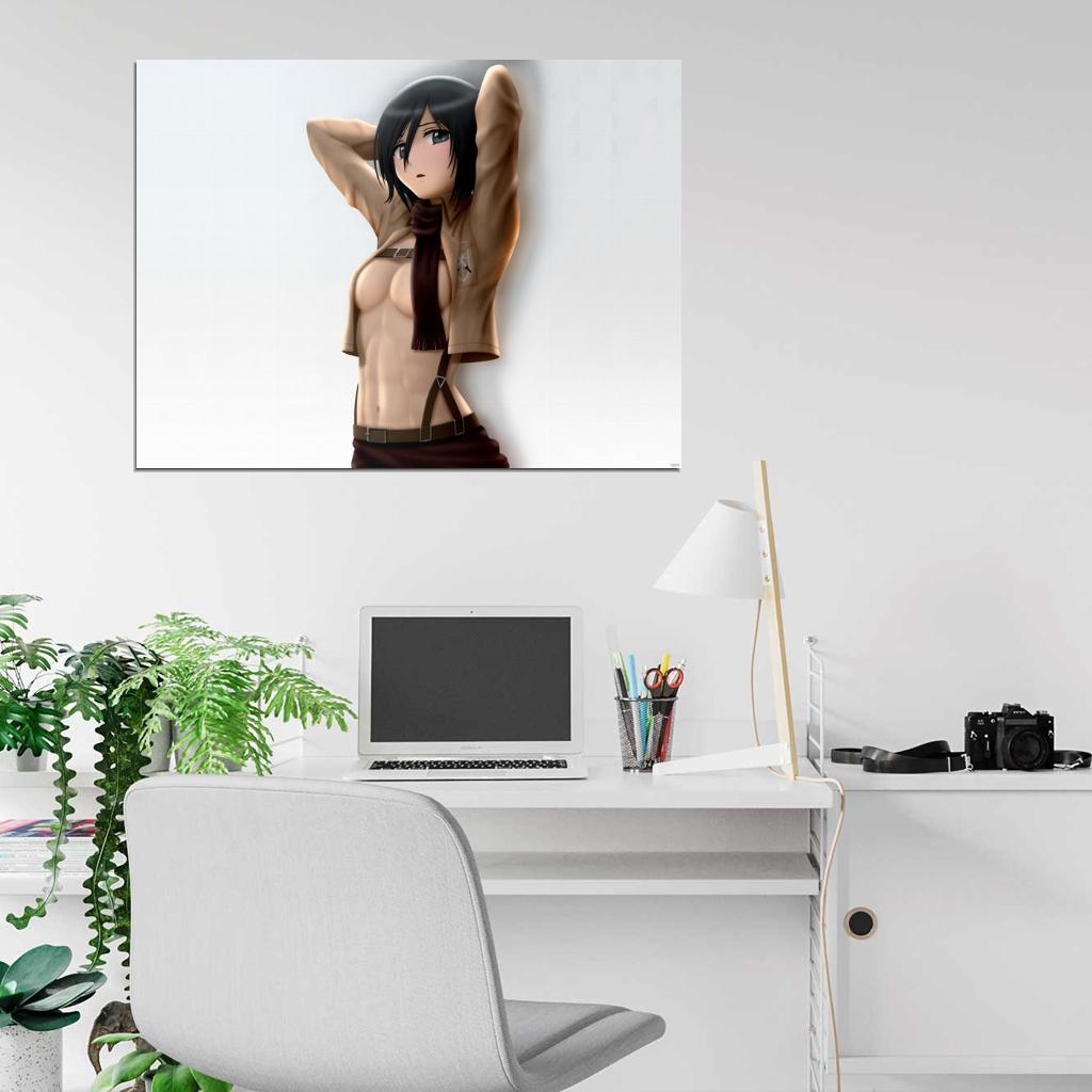 Attack on Titan Mikasa Ackerman Shingeki no Kyojin Hot Topless Anime Manga Art Wall Art Print Poster
