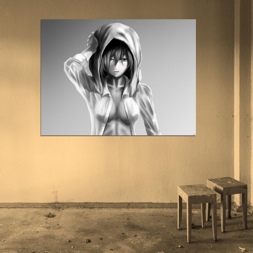 Attack on Titan Mikasa Ackerman Shingeki no Kyojin Hot Boobs Tits Anime Manga Art Wall Art Print Poster