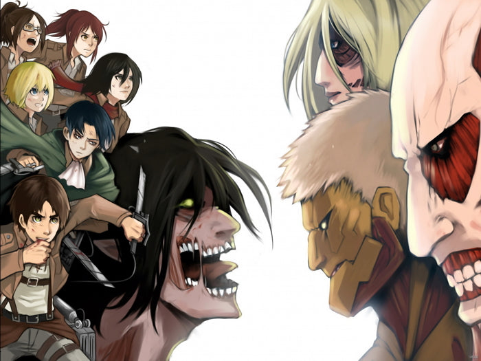 Attack on Titan Shingeki no Kyojin Characters Eren Yeager Mikasa Ackerman Annie Armin Hange Levi Sasha Anime Manga Art Wall Art Print Poster