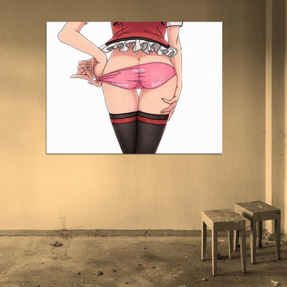 Flandre Scarlet Touhou Project Hot Butt Panties Stocking Anime Manga Art Wall Art Print Poster