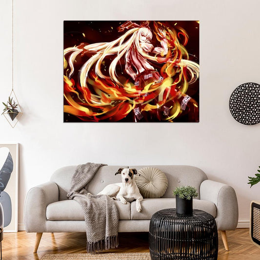 Fujiwara no Mokou Touhou Awesome Anime Manga Art Wall Art Print Poster