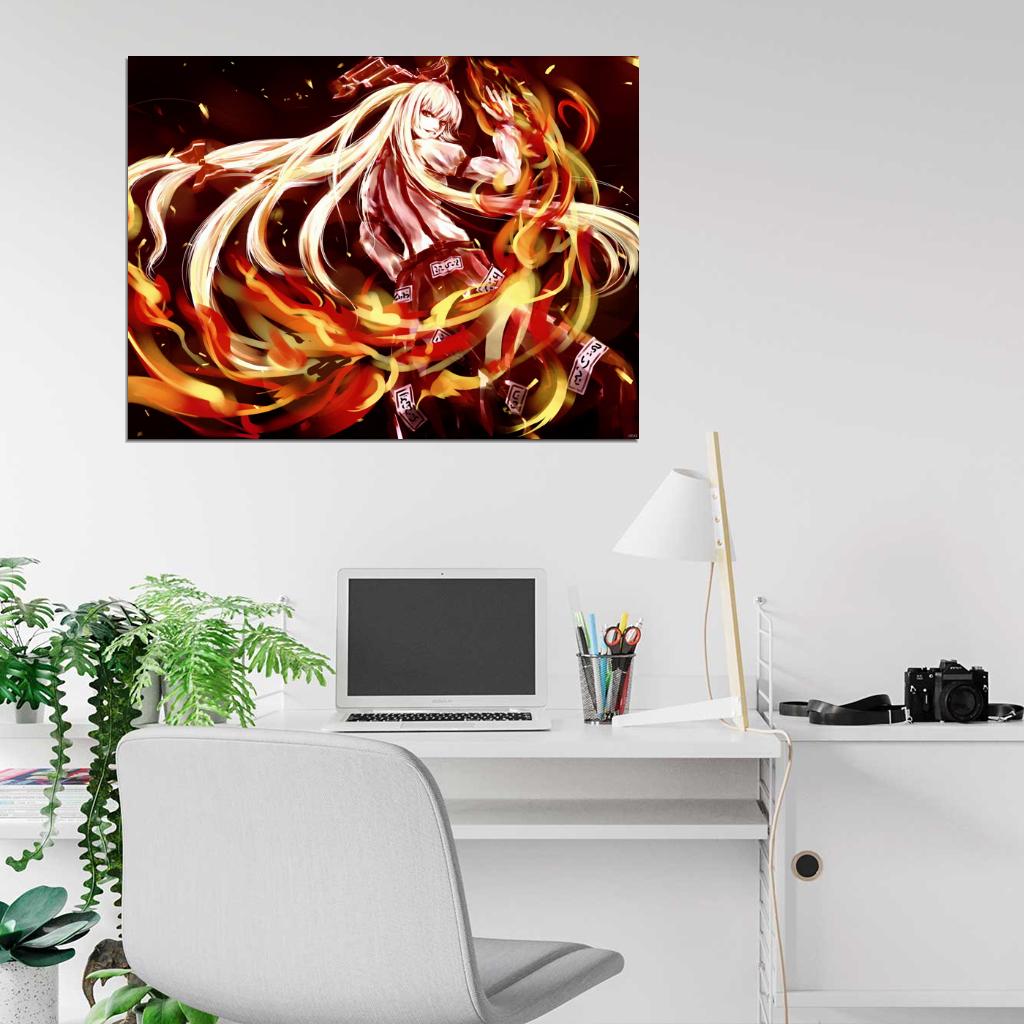 Fujiwara no Mokou Touhou Awesome Anime Manga Art Wall Art Print Poster