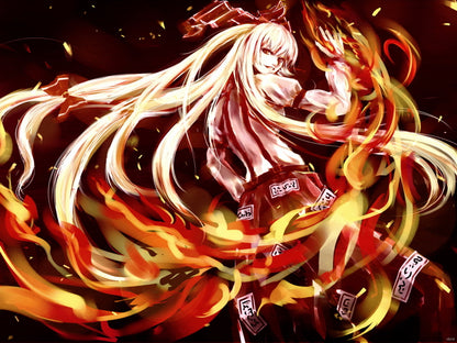 Fujiwara no Mokou Touhou Awesome Anime Manga Art Wall Art Print Poster